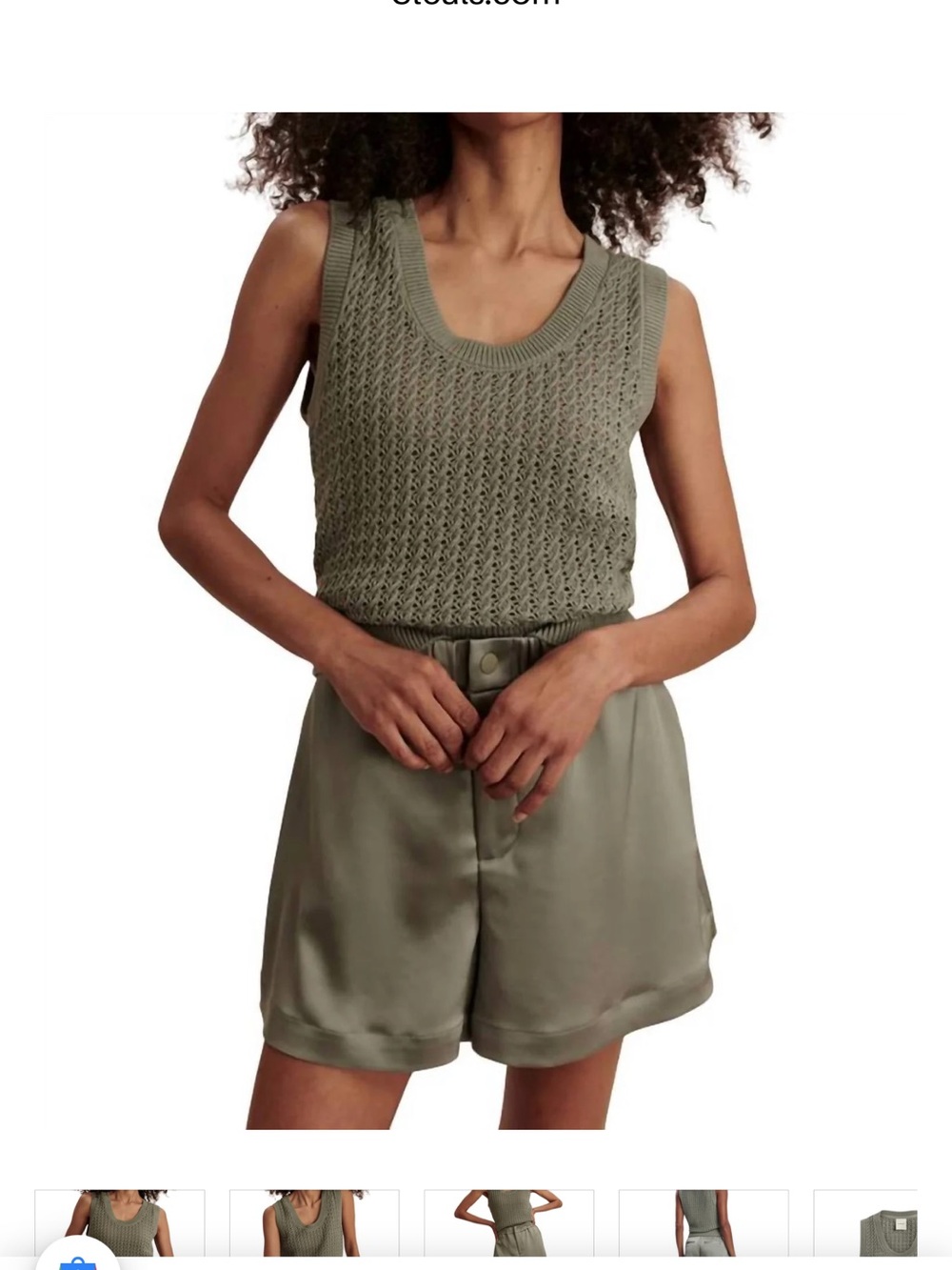 Varley Fern Open Knit Tank Top M